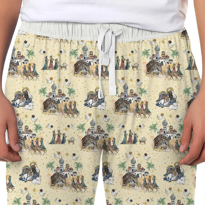Nativity Christmas Family Matching Family Bamboo Men's Pajama Set