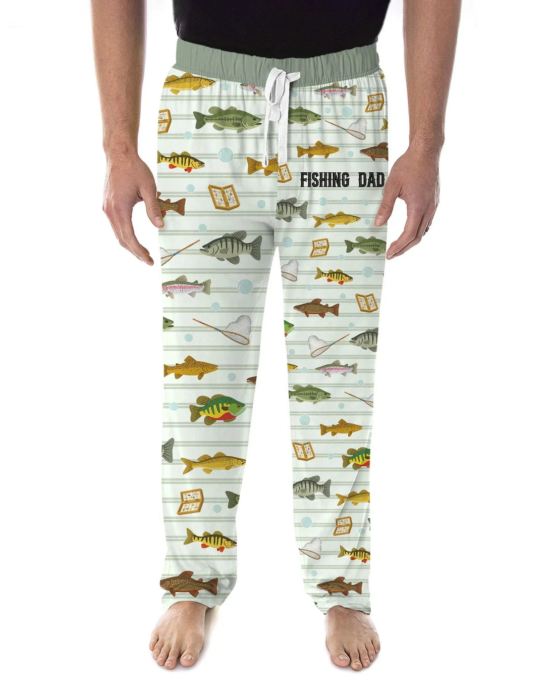 Embroidered Fishing Dad And Me Matching Bamboo Men's Pajama Set