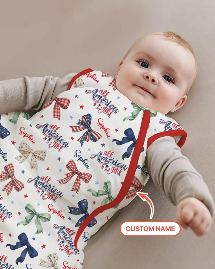 Custom Name All American Girl Bamboo Sleep Bag