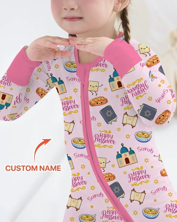 Custom name "Pesach Sameach" Bamboo Convertible Zippy