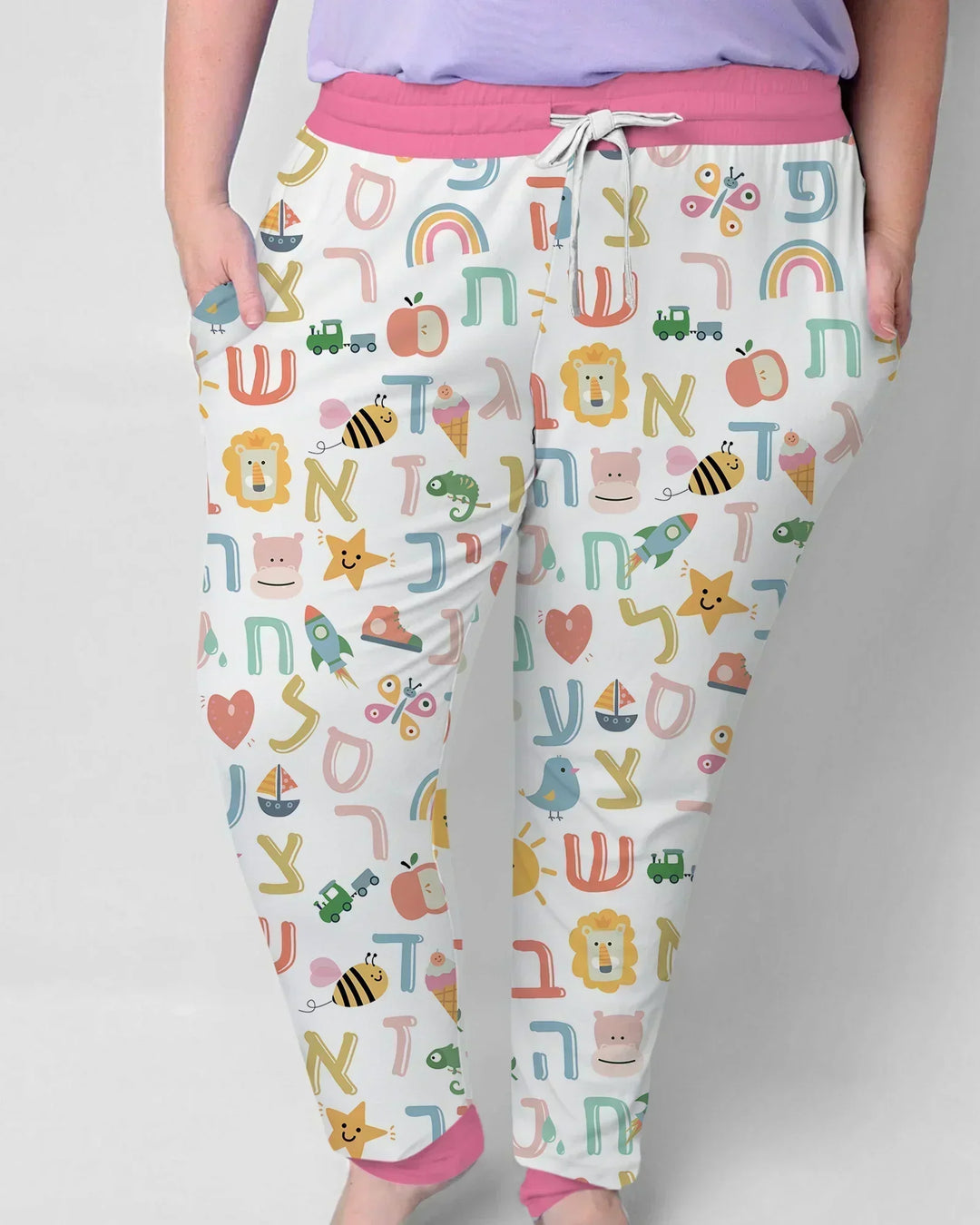 Hebrew Alphabet Bamboo Women Pajama Set