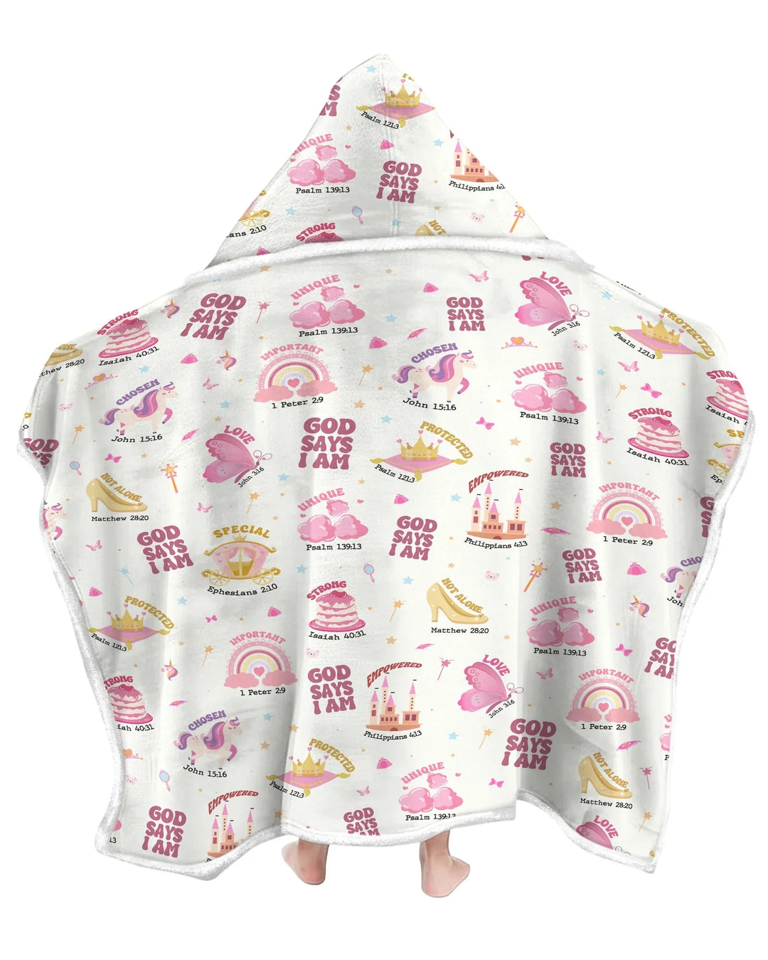 God Says I Am Girl Bamboo Wearable Hooded Blanket