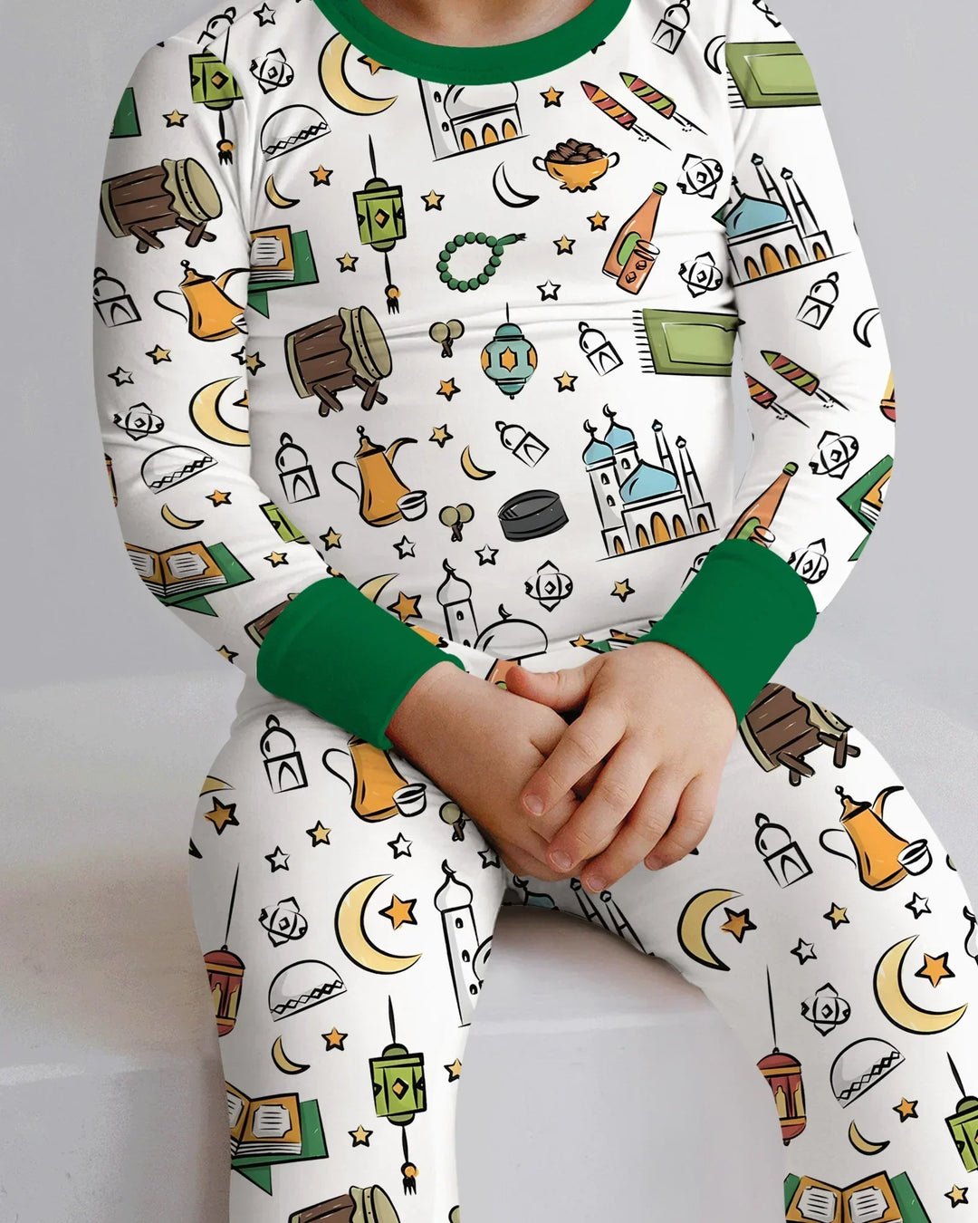 Ramadan Blessings Family Matching Bamboo Two Piece Long Sleeve Pajama Set