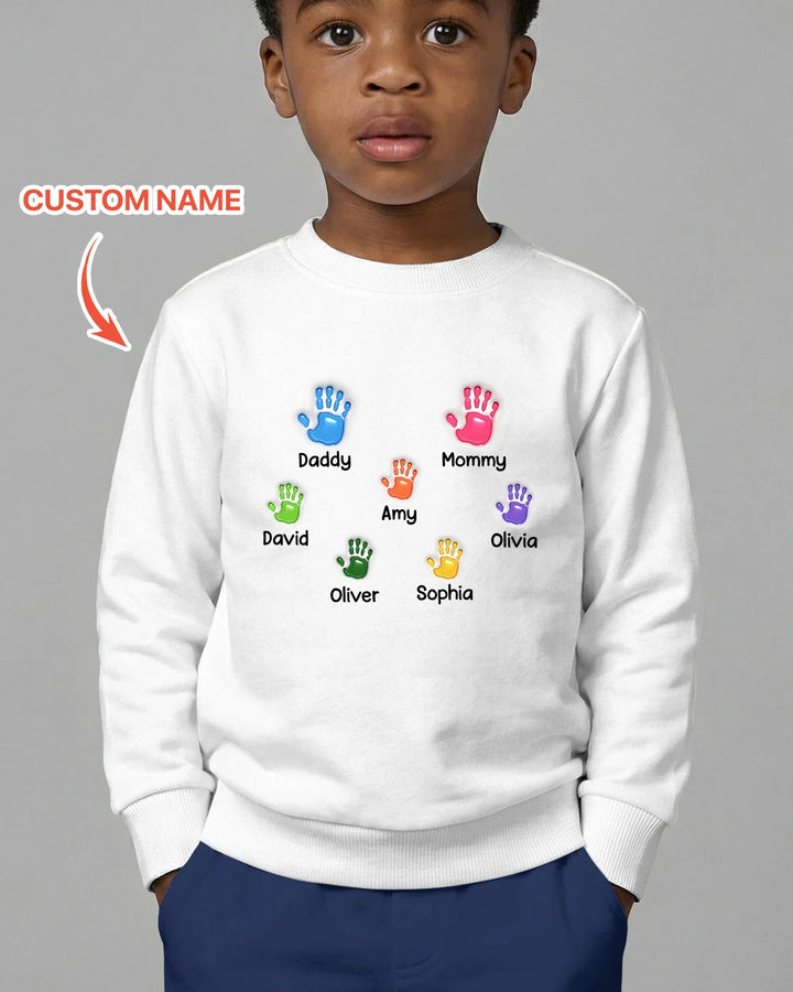 First Mother Day - Handprints Bamboo Crewneck Sweatshirt
