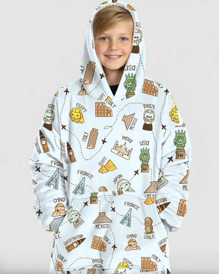 Kawaii World Tour Wearable Bamboo Blanket Hoodie