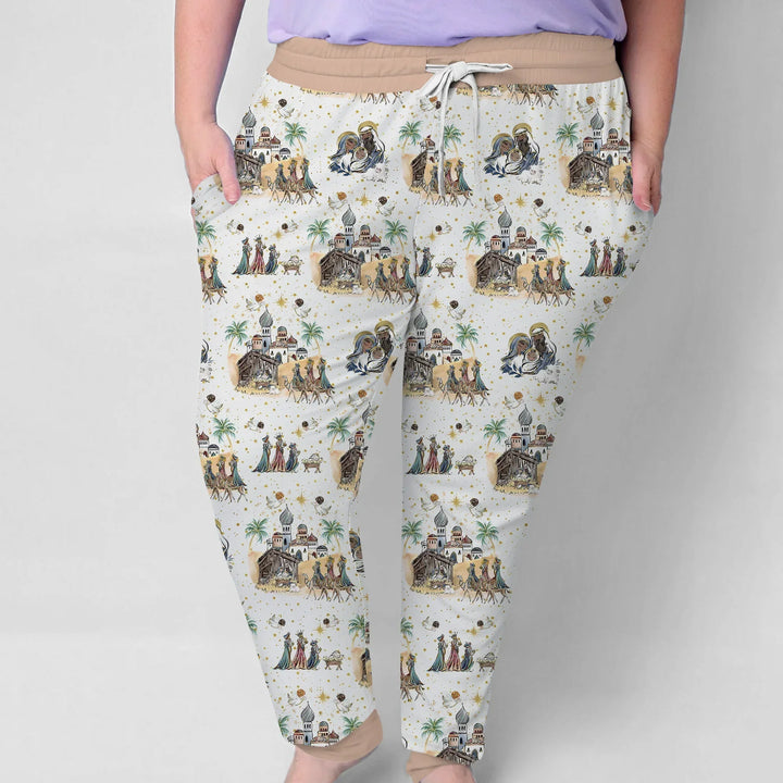 Nativity Christmas Family Matching Family Bamboo Women Pajama Set