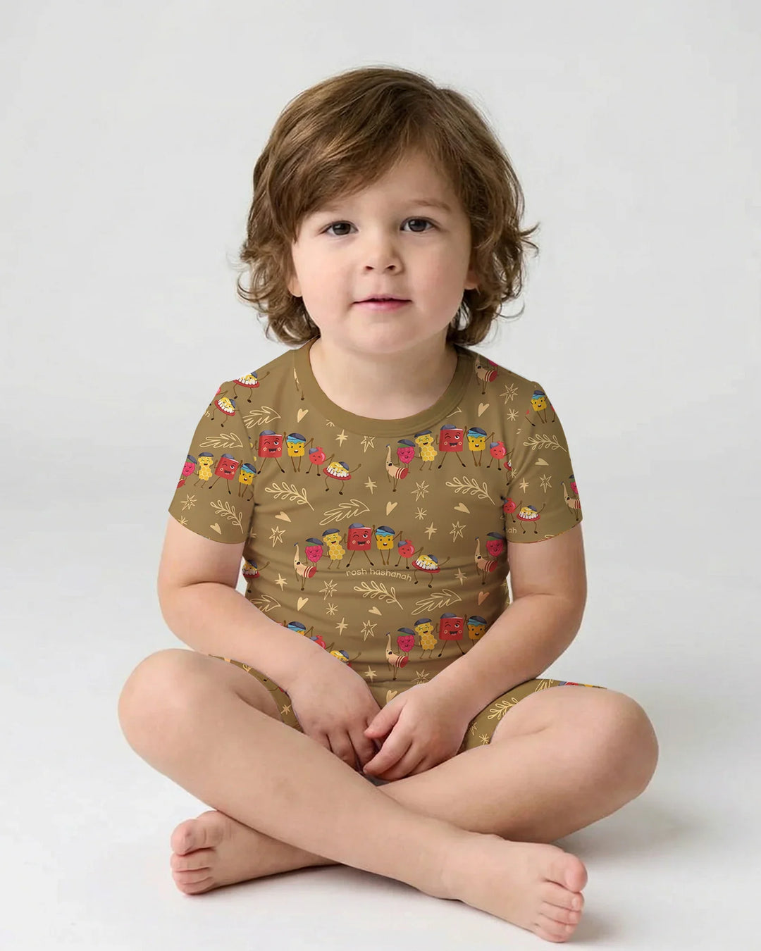 Let's Celebrate Rosh Hashanah Bamboo Two Piece Short Sleeve Shorts Pajama Set