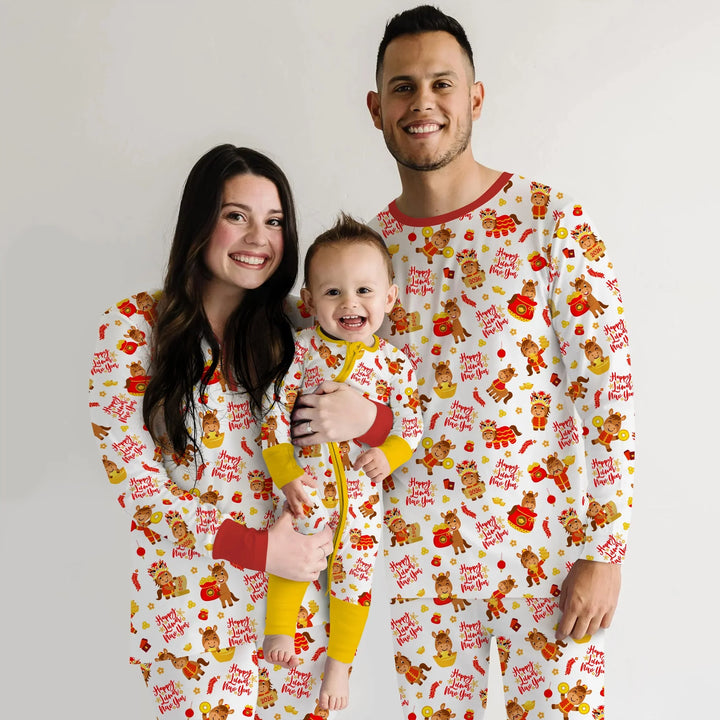 Year of the Horse Bamboo Two Piece Long Sleeve Pajama Set