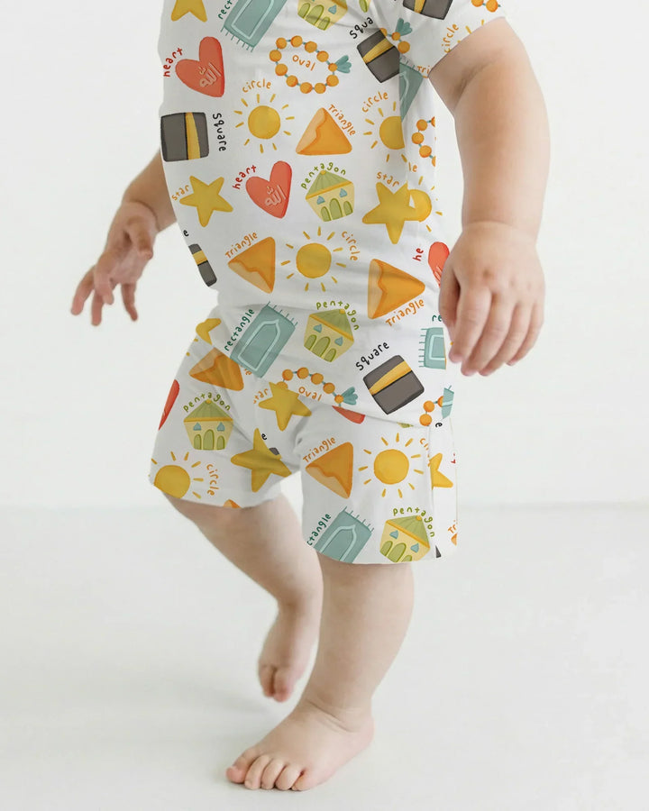 Islamic Shapes Bamboo Two Piece Short Sleeve Shorts Pajama Set