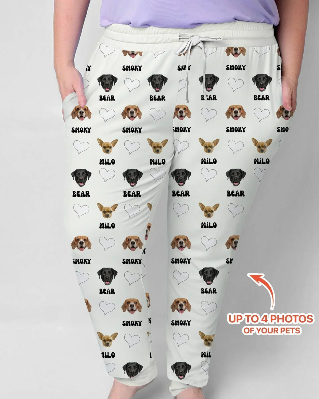 Custom Name and Pet Photos Bamboo Women Pajama Set