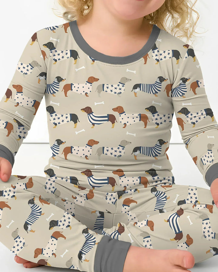 Cute Wieners Bamboo Two Piece Long Sleeve Pajama Set