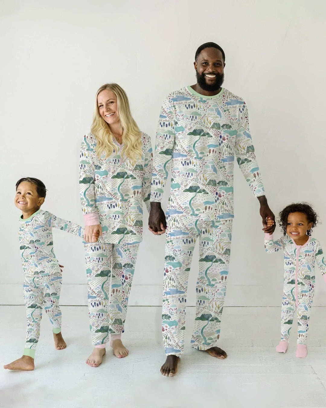 Whimsical Psalms 23 Map Bamboo Two Piece Long Sleeve Pajama Set