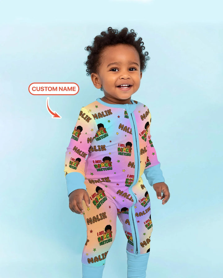 Custom Name I Am Black History Custom Bamboo Convertible Zippy