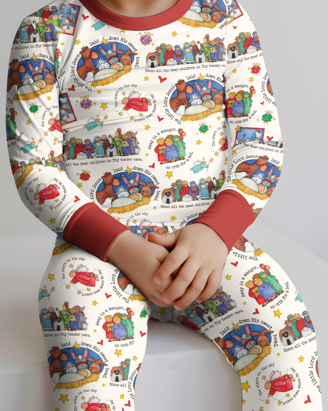 Away In A Manger Blessings Bamboo Two Piece Long Sleeve Pajama Set