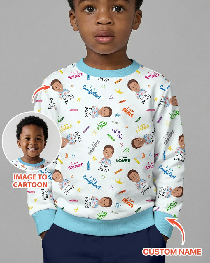 Kids Affirmations Custom  Bamboo Crewneck Sweatshirt
