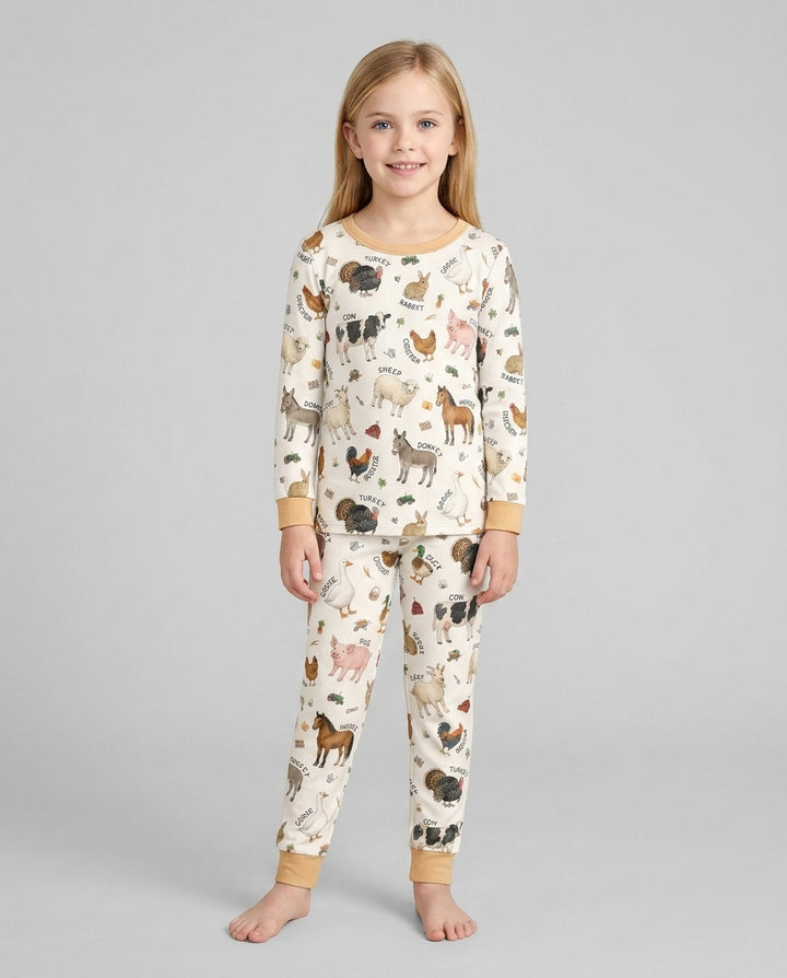 Barnyard Animals Bamboo Two Piece Long Sleeve Pajama Set