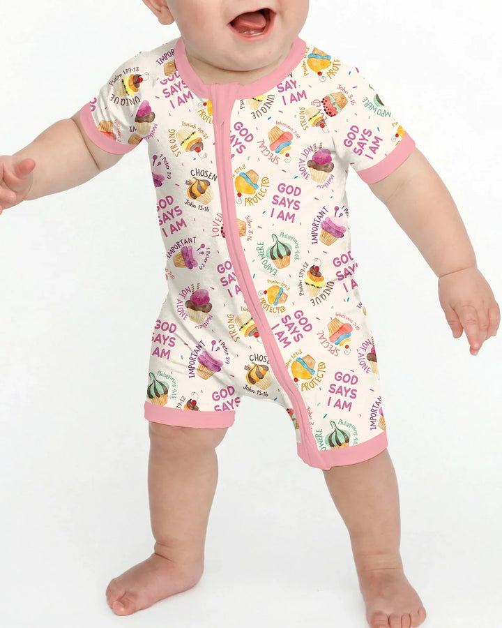 Cute Cupcake God Says I Am  Bamboo Shorty Zippy