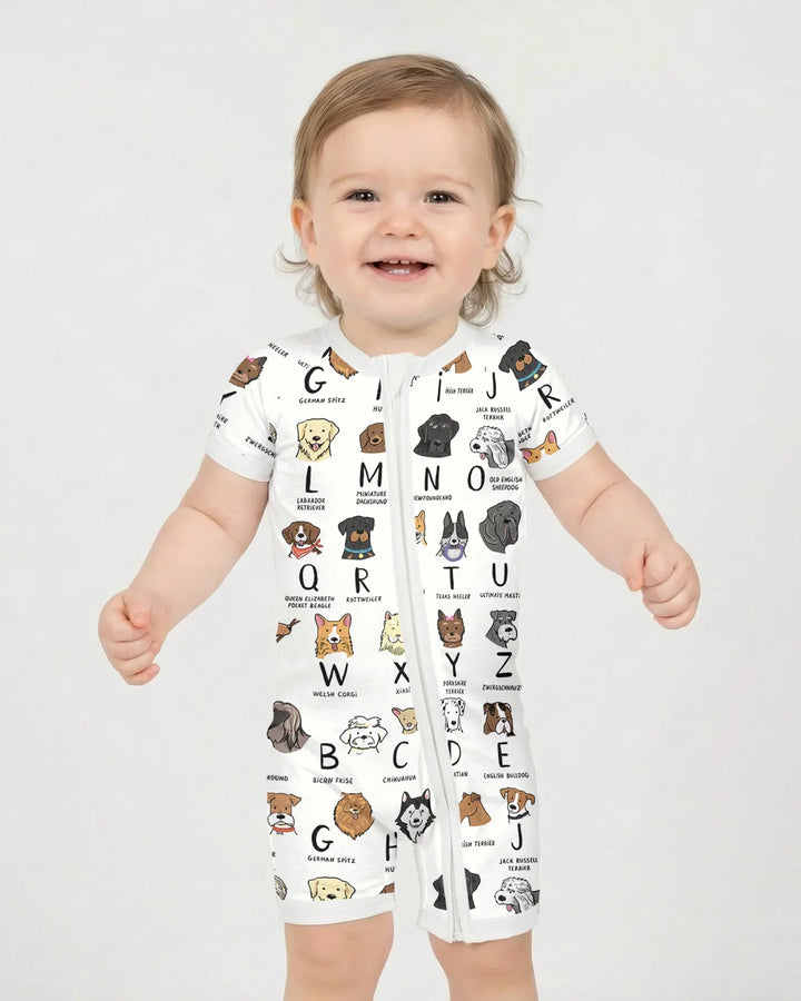 Funny Dogs Alphabet Bamboo Shorty Zippy