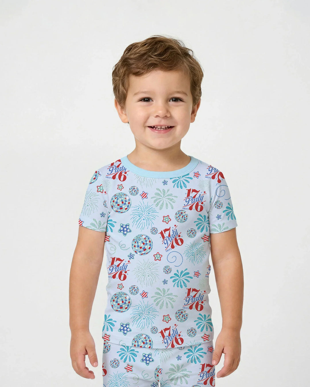 Land Of Free Family Matching Bamboo Two Piece Short Sleeve Pajama Set