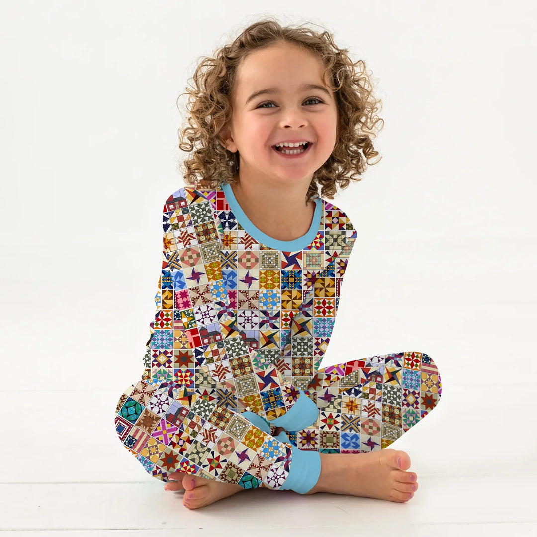 Heritage Quilt Bamboo Two Piece Long Sleeve Pajama Set
