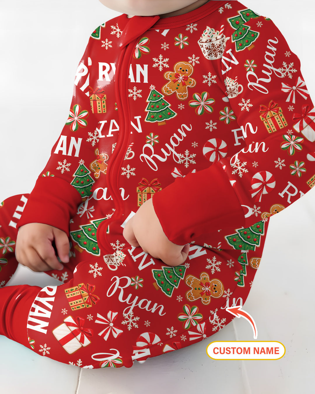 Merry Christmas Custom Name Bamboo Convertible Zippy