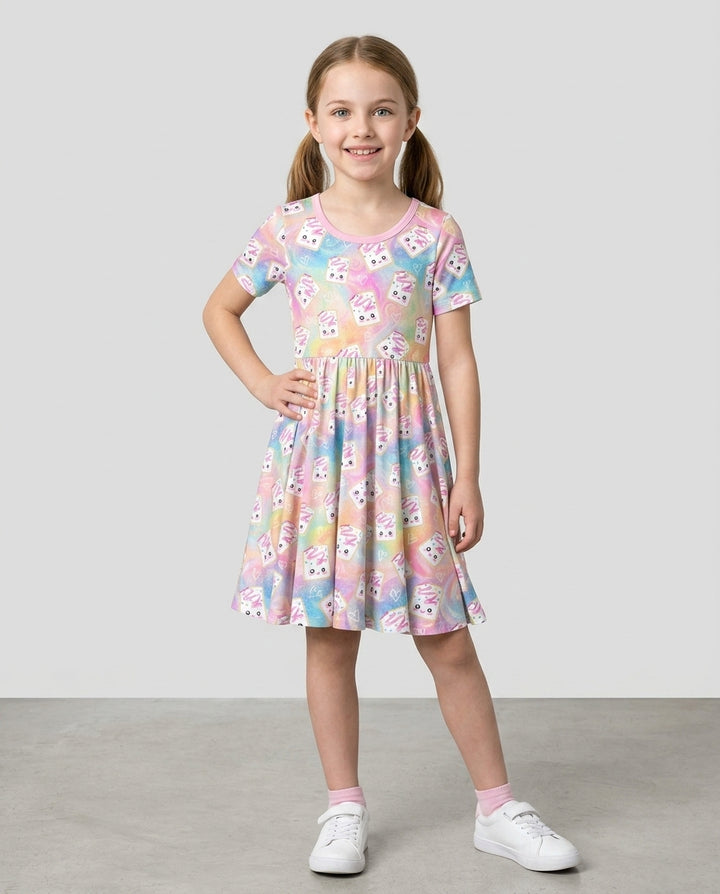 Kawaii Sprinkle Pastry Bamboo Twirl Dress