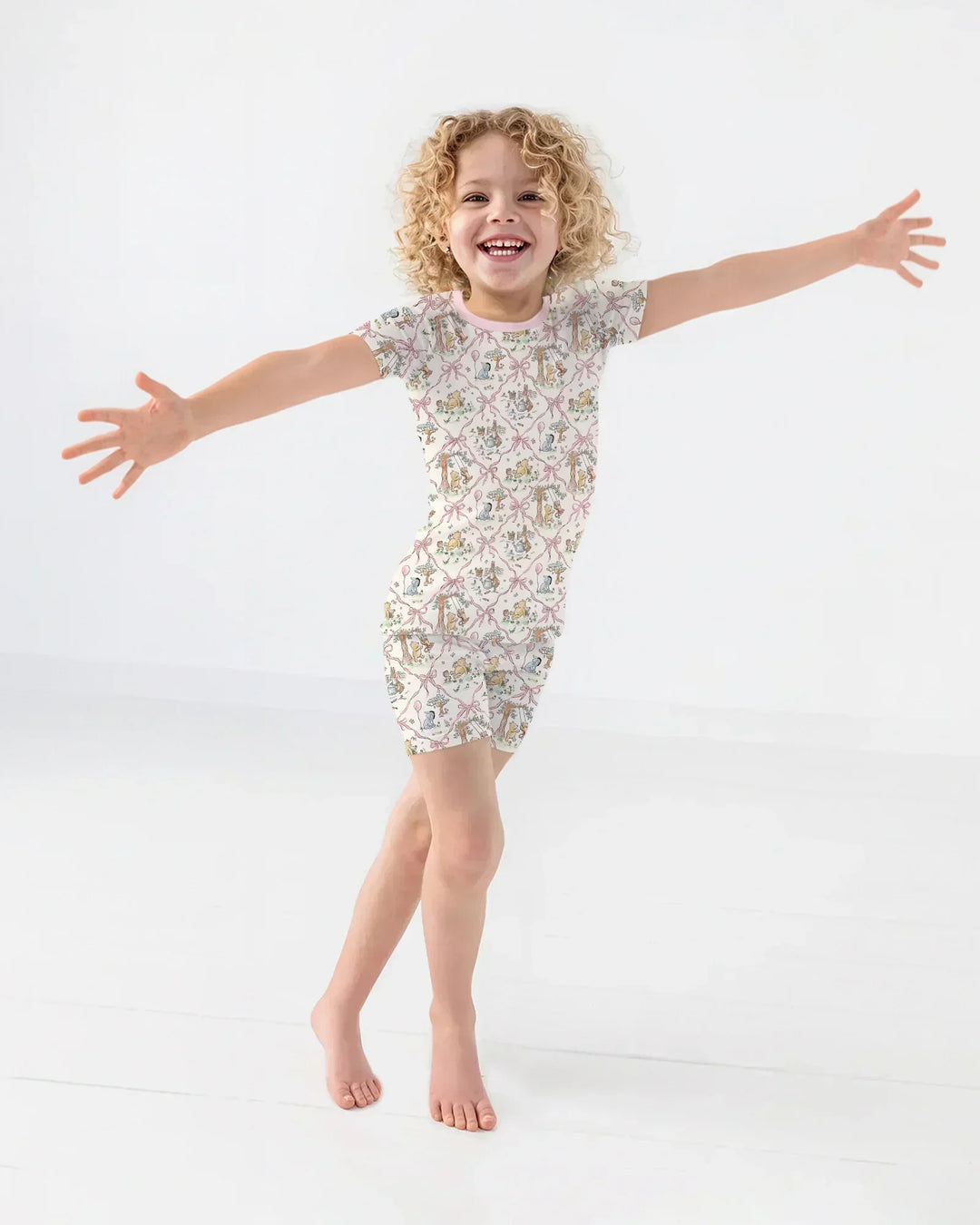 Spring Meadow Friends Bamboo Two Piece Short Sleeve Shorts Pajama Set
