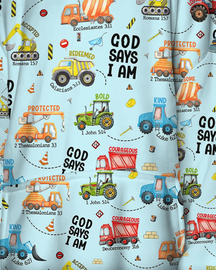 God Says I Am Boy Bamboo Blanket Hoodie