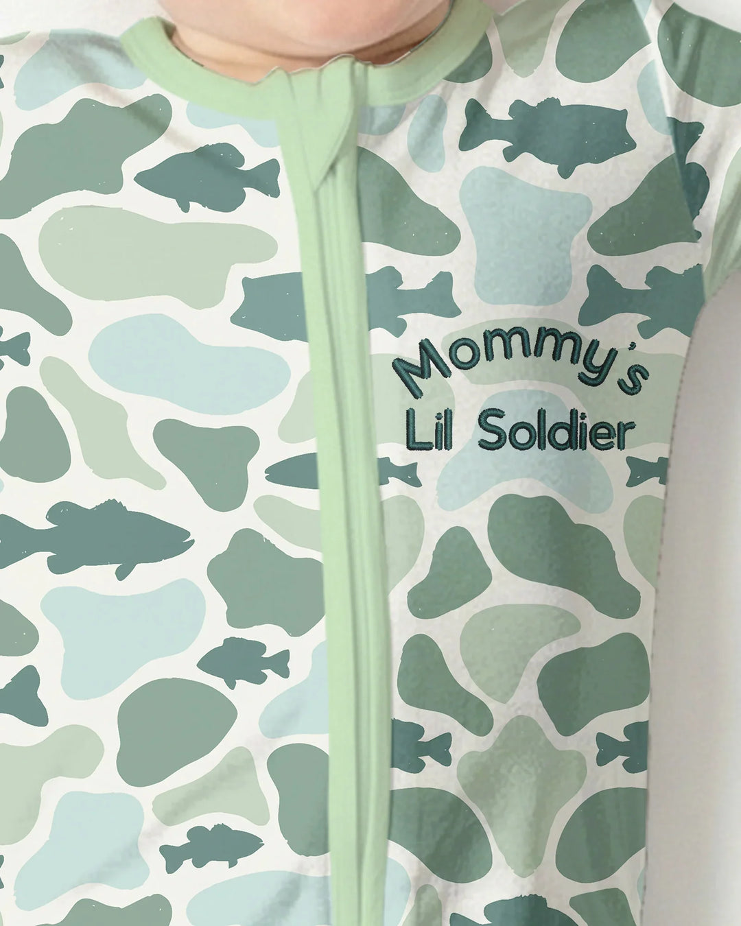 Lil Soldier Embroidered Bamboo Convertible Zippy
