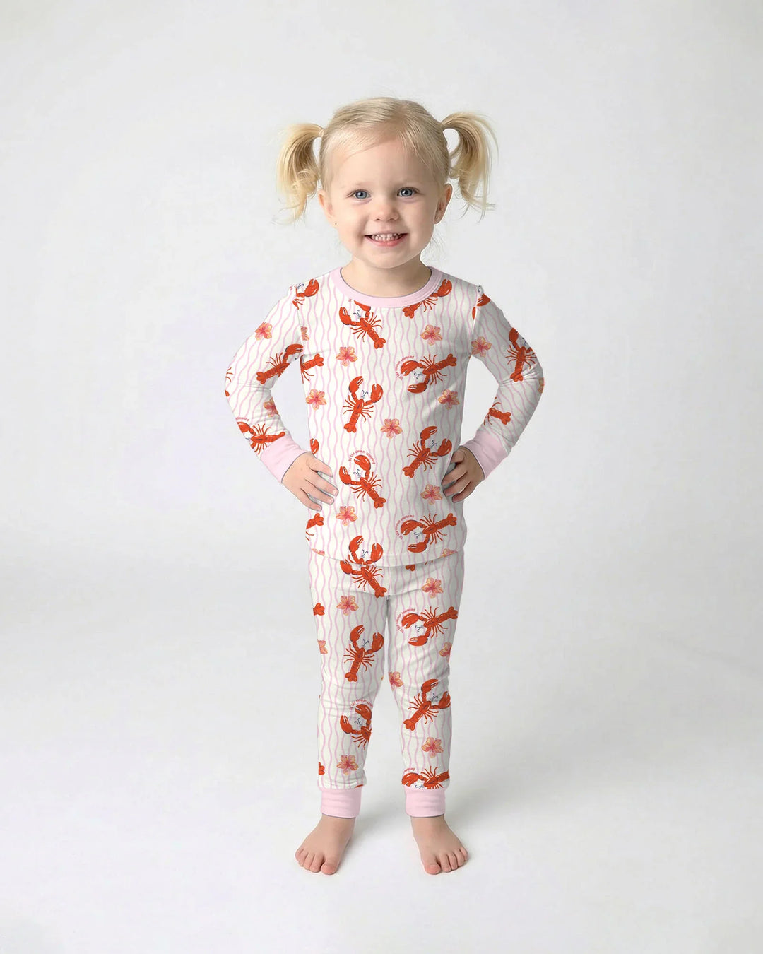 Crawfish Pinch Bamboo Two Piece Long Sleeve Pajama Set