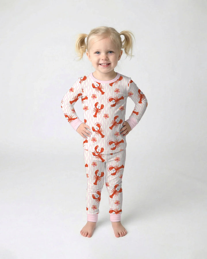Crawfish Pinch Bamboo Two Piece Long Sleeve Pajama Set