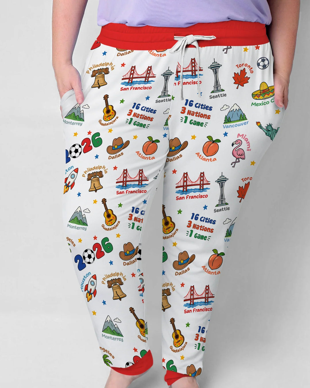 Soccer Cup Host Cities 2026 Bamboo Women Pajama Set