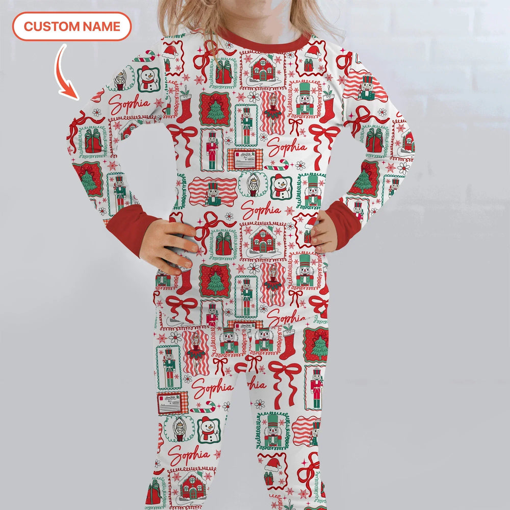 Personalized Nutcracker Parade Two Piece Long Sleeve Pajama Set , Personalized Nutcracker Parade Two Piece Long Sleeve Pajama Set - 12-18M