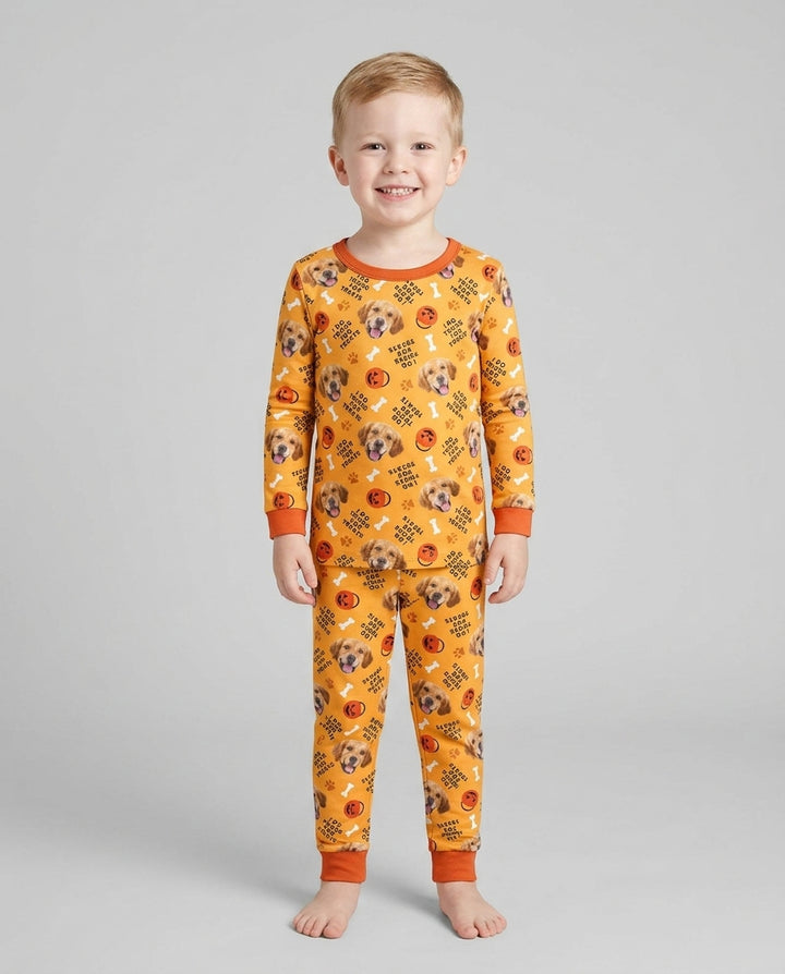 Custom Pet Photo Tricks for Treats  Bamboo Two Piece Long Sleeve Pajama Set