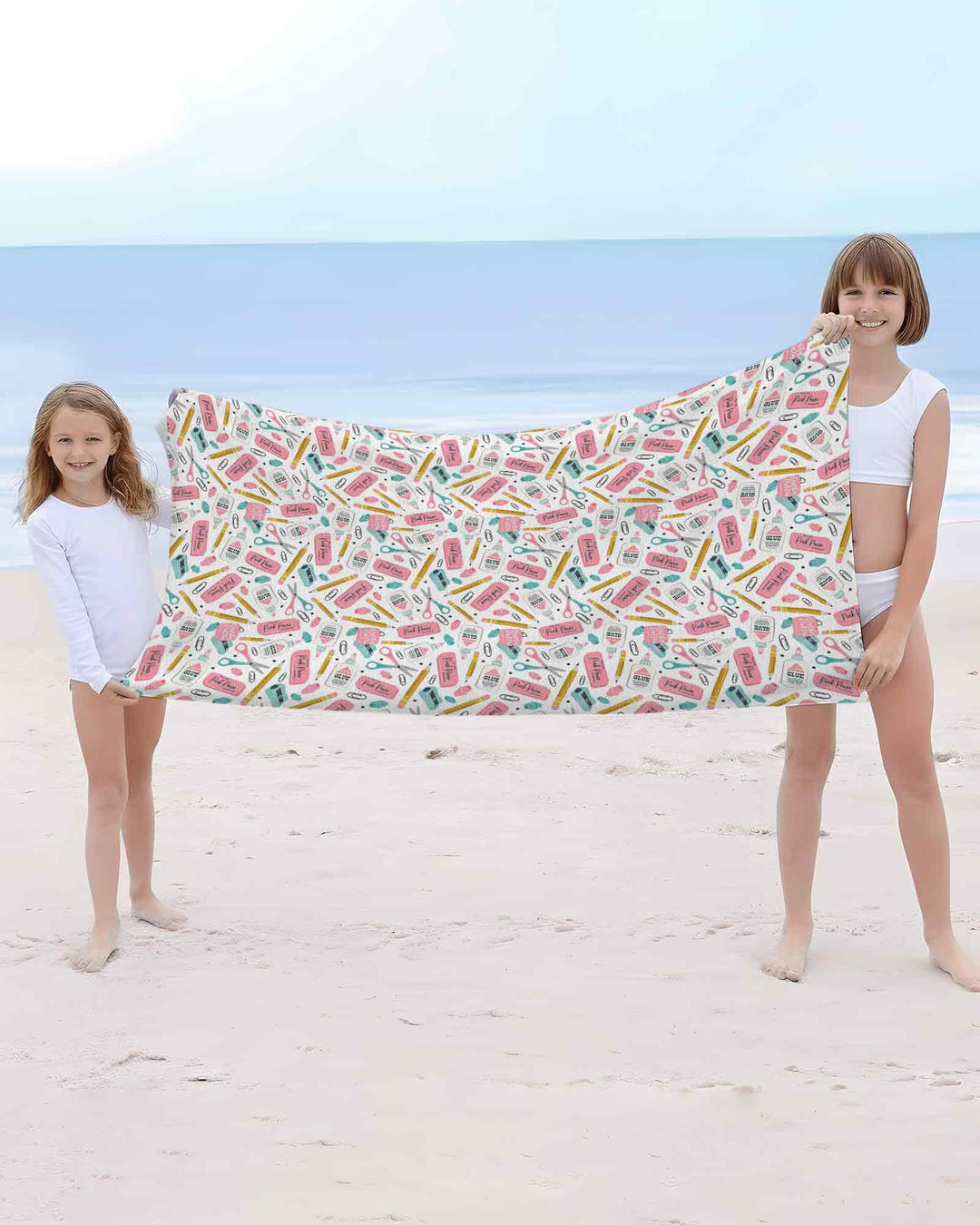 Pink Power School Supplies Bamboo Beach Towel