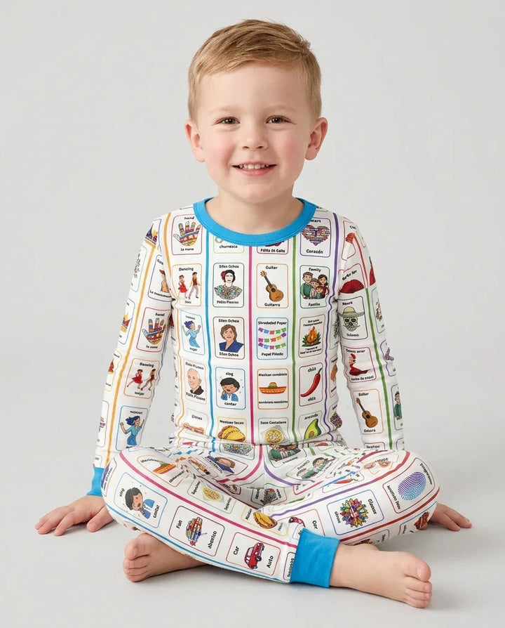 Template Bamboo Two Piece Long Sleeve Pyjamas Set