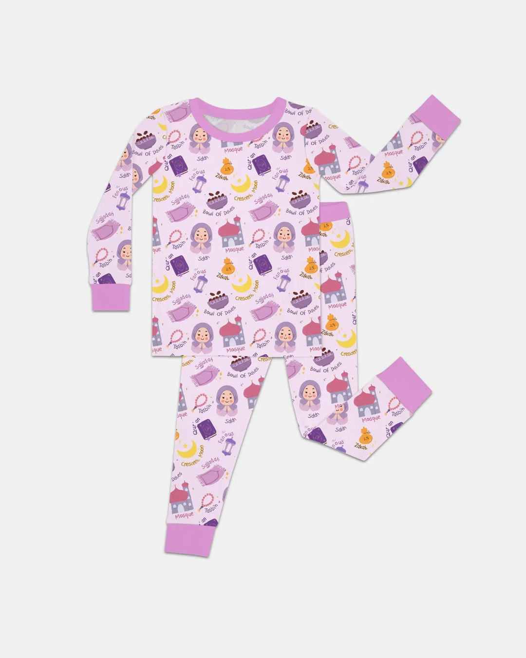 Happy Ramadhan Bamboo Two Piece Long Sleeve Pajama Set