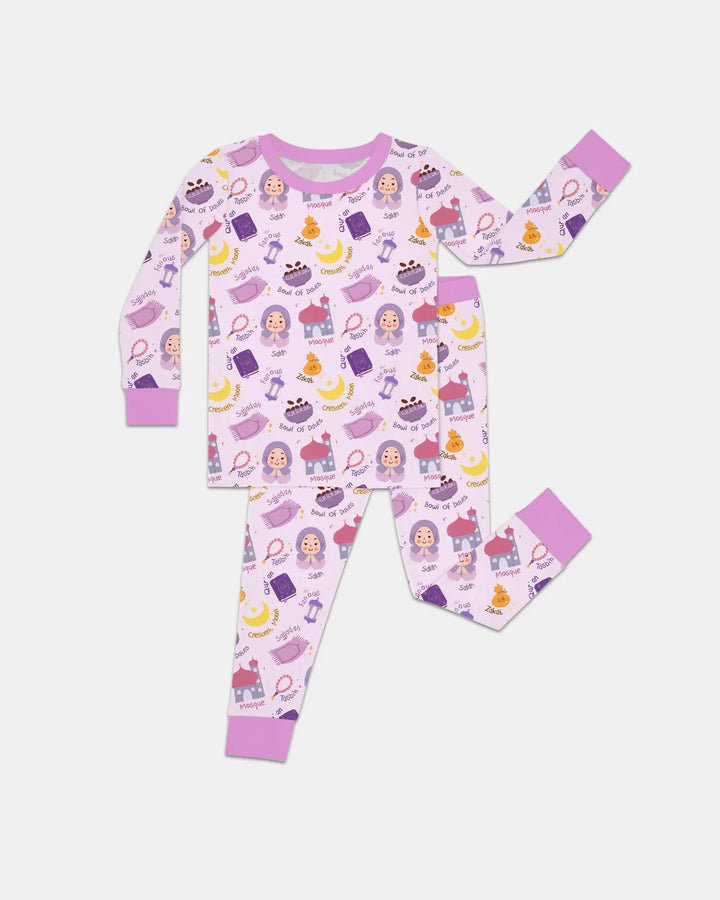 Happy Ramadhan Bamboo Two Piece Long Sleeve Pajama Set