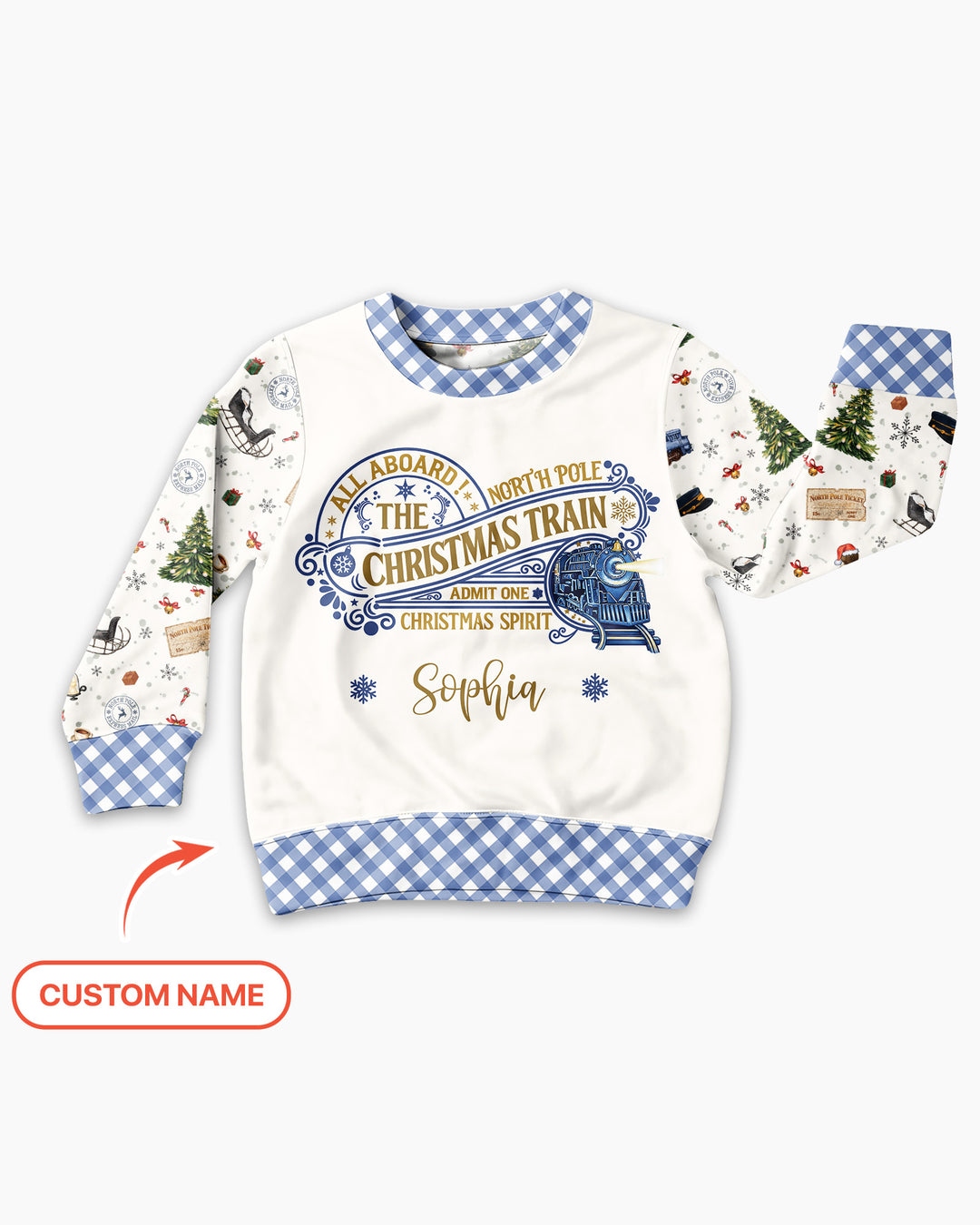Custom Name North Pole Adventure Bamboo Crewneck Sweatshirt