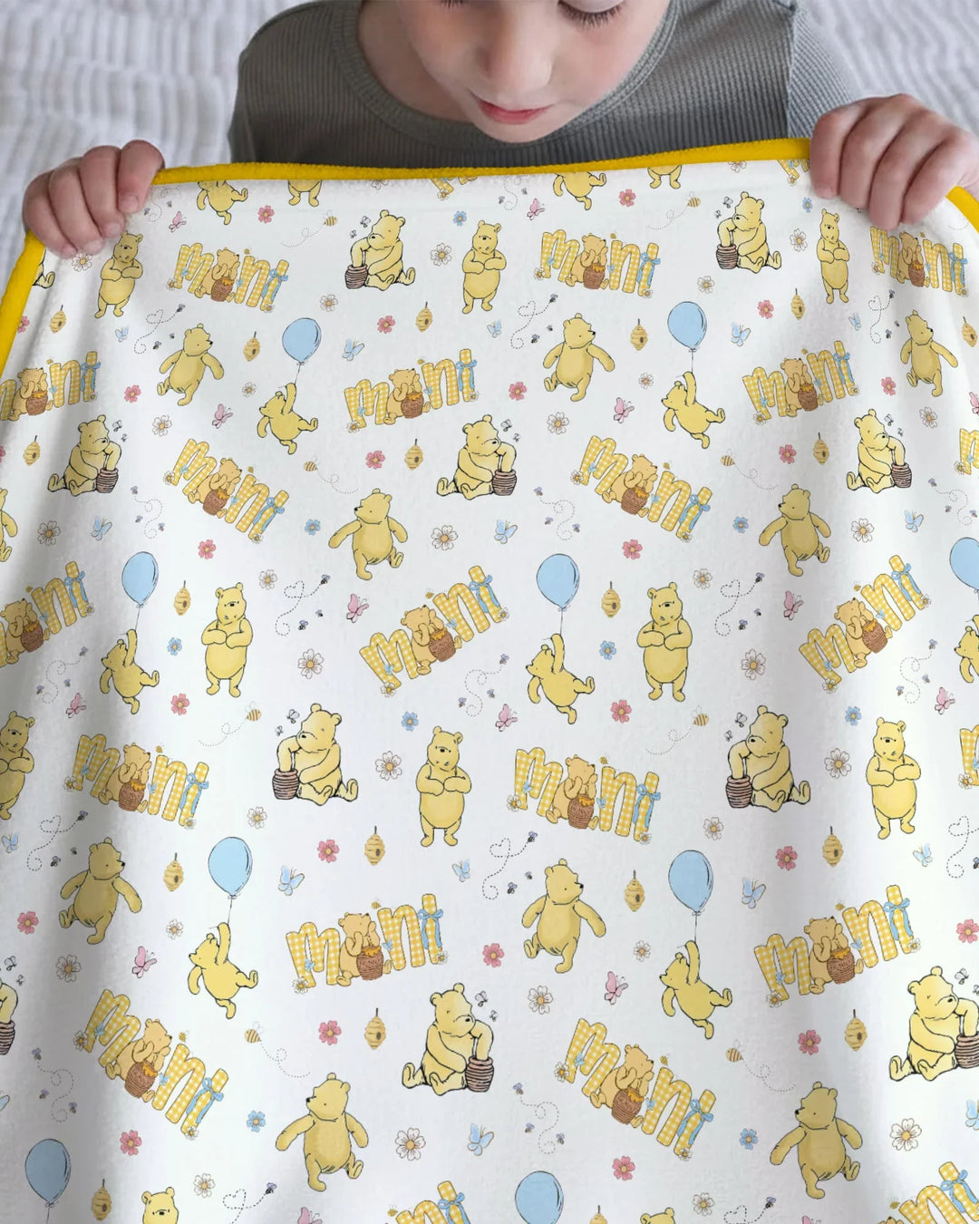 Mama & Mini Honey Bear Bamboo Blanket