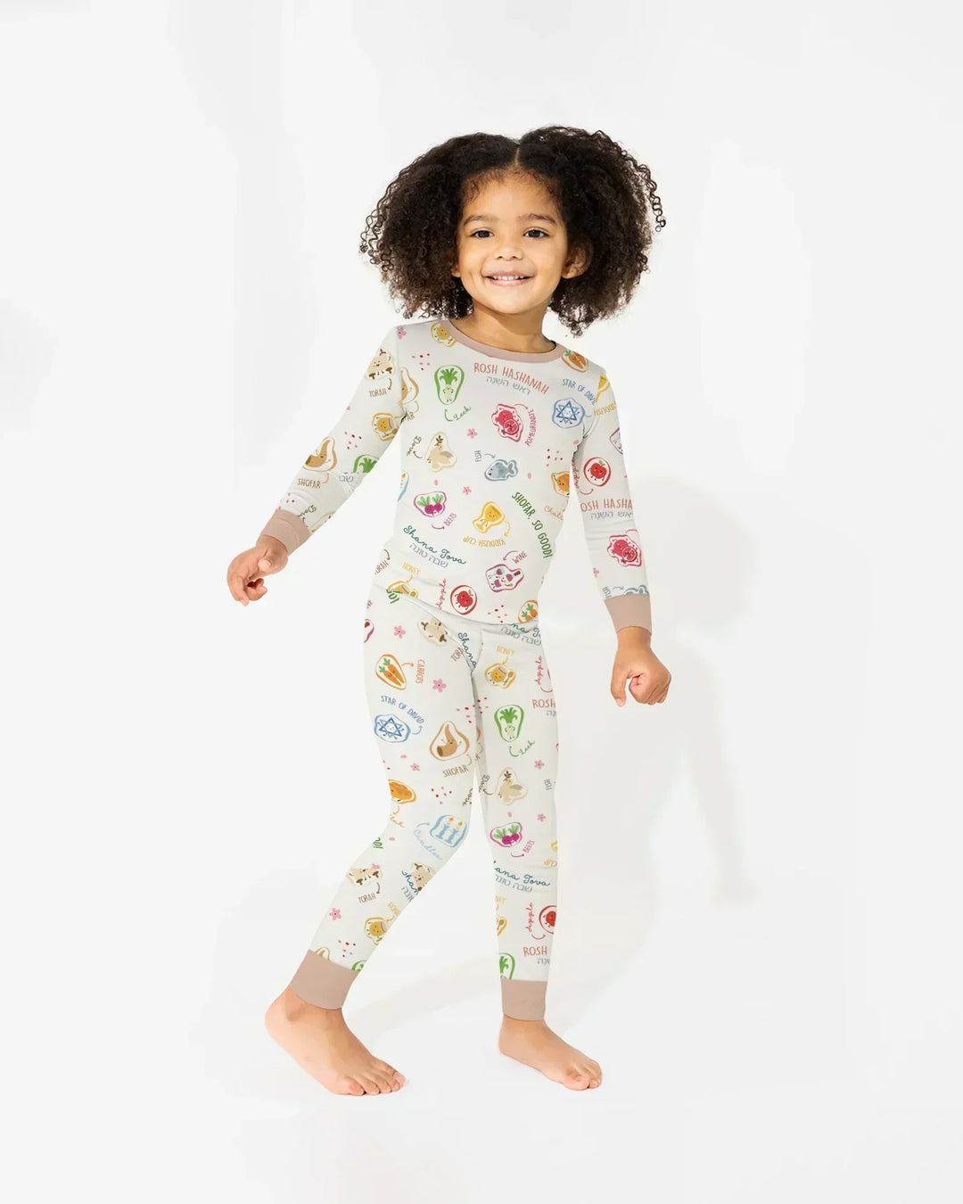 Happy Rosh Hashanah Bamboo Two Piece Long Sleeve Pajama Set