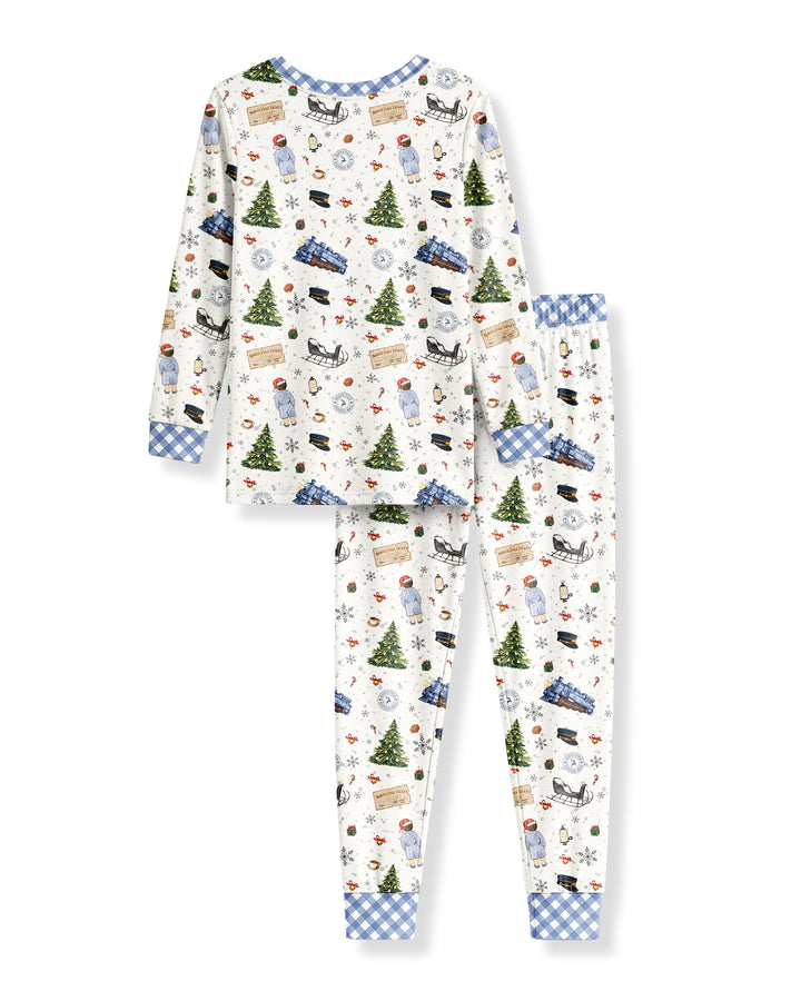 Custom Name North Pole Adventure Bamboo Two Piece Long Sleeve Pajama Set