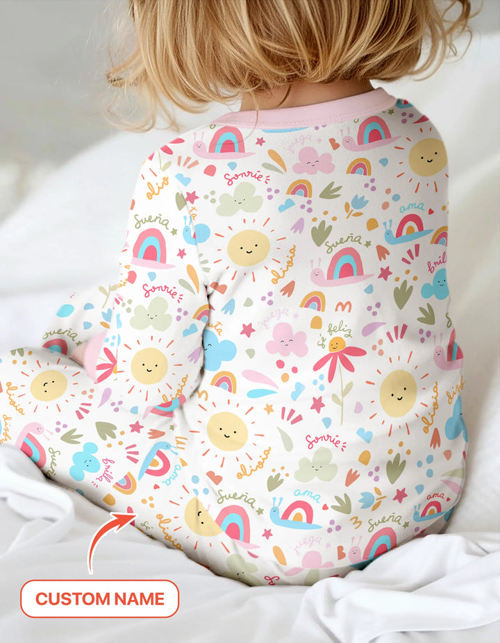 Custom Name Positive Spring Garden Bamboo Convertible Zippy