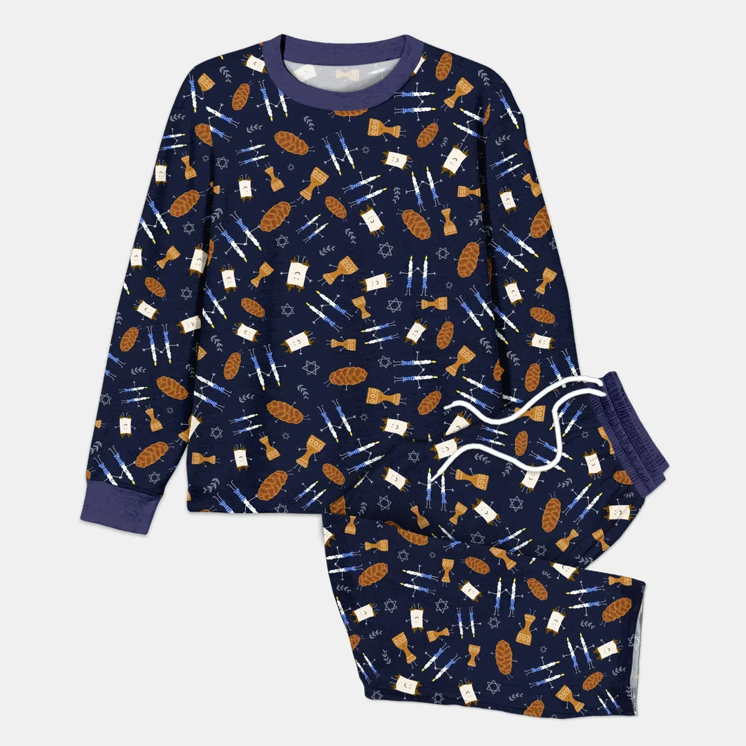 Shabbat Shalom Family Matching Bamboo Men's Pajama Set