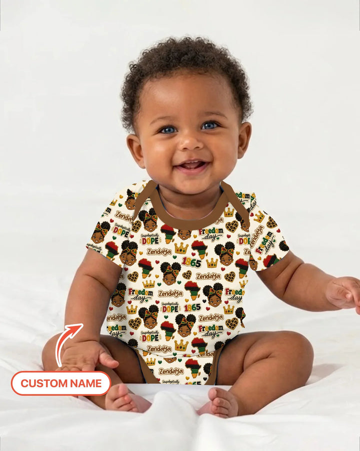 Custom Name Juneteenth Unapologetically Dope Bamboo Bodysuit