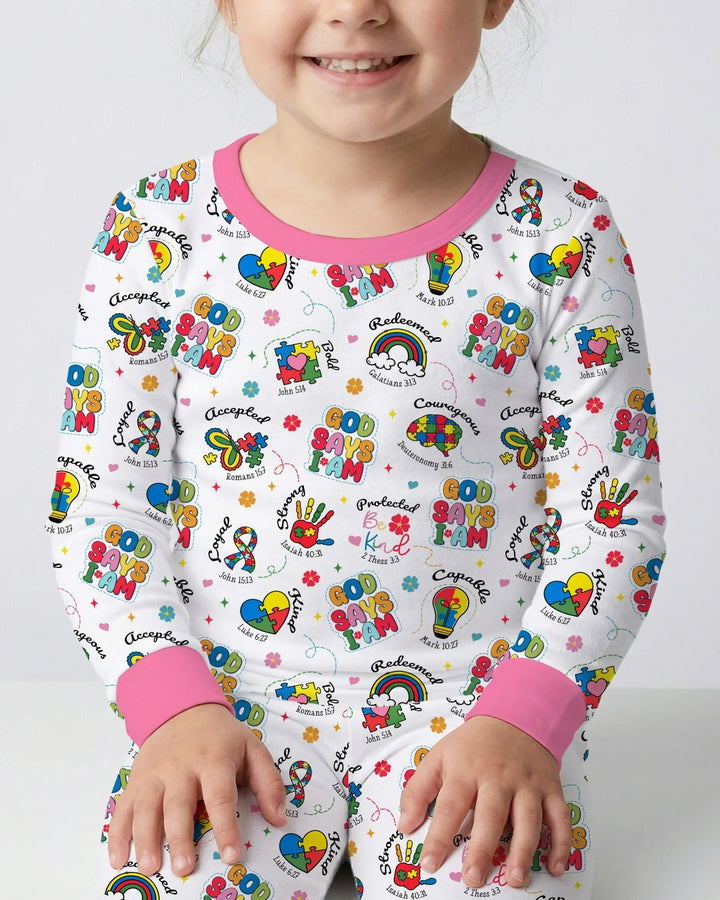 God Says I am Different Bamboo Two Piece Long Sleeve Pajama Set