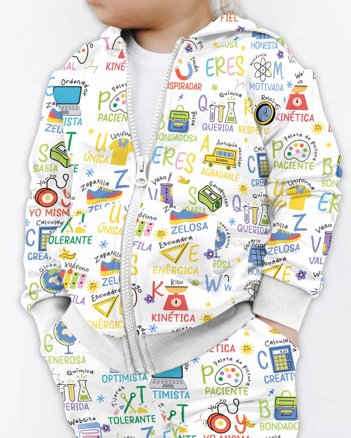You Are Spanish Alphabet Version Bamboo Zip Hoodie