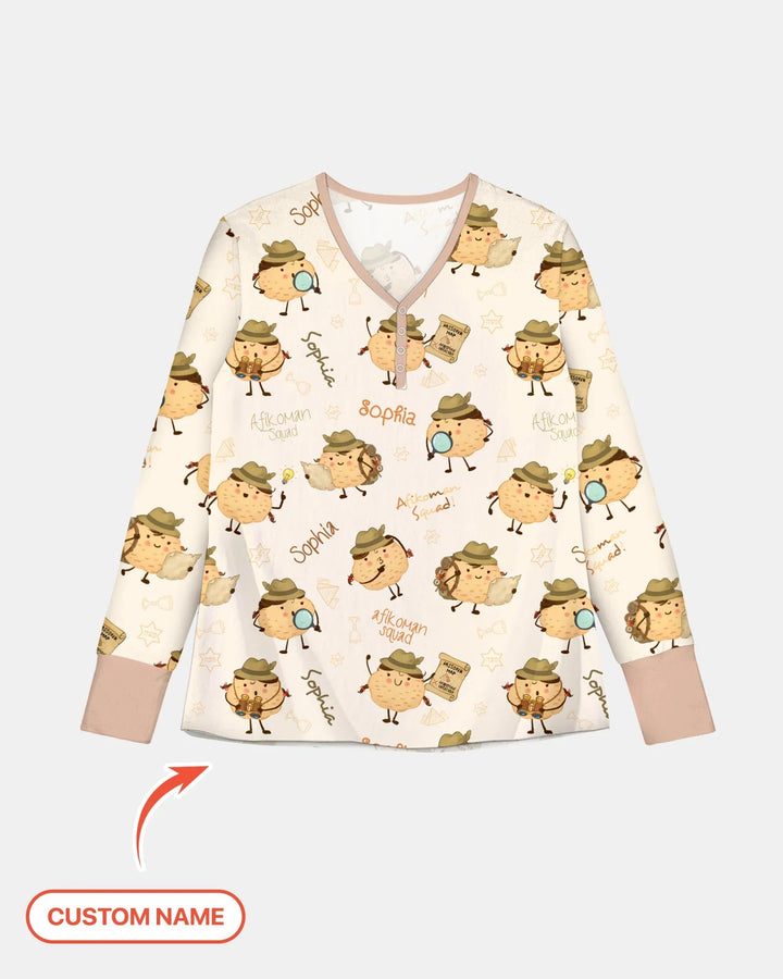 Custom Name Passover Afikoman Bamboo Women Pajama Set