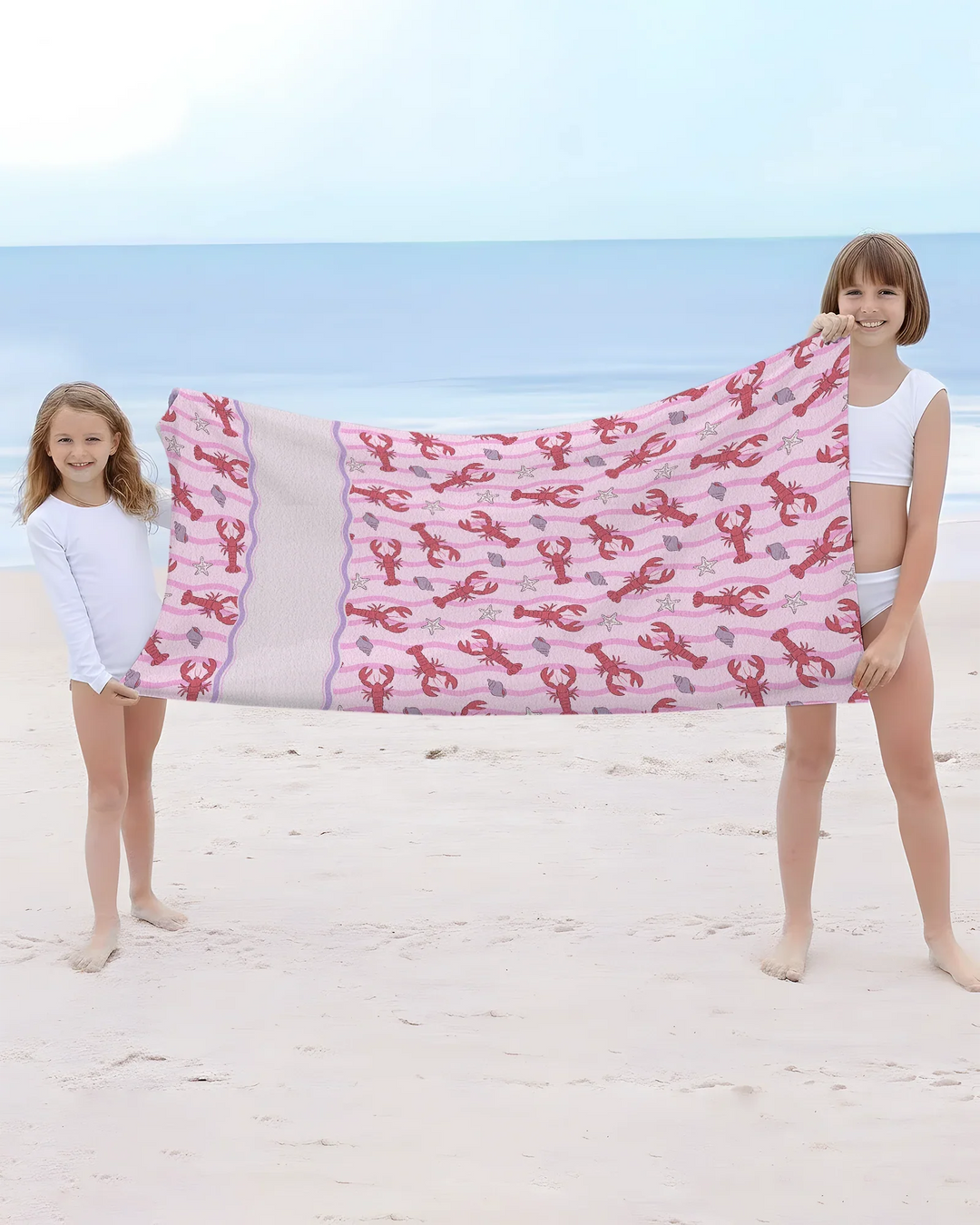 Sweet Lobster Waves Bamboo Beach Towel