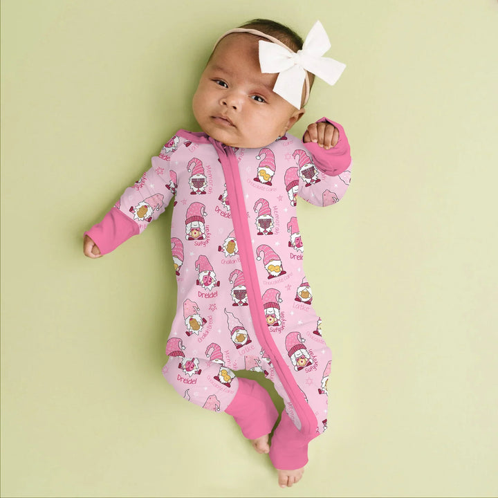 Happy Hanukkah Matching Family Convertible Zippy , Happy Hanukkah Matching Family Convertible Zippy - 0-3M / Girl